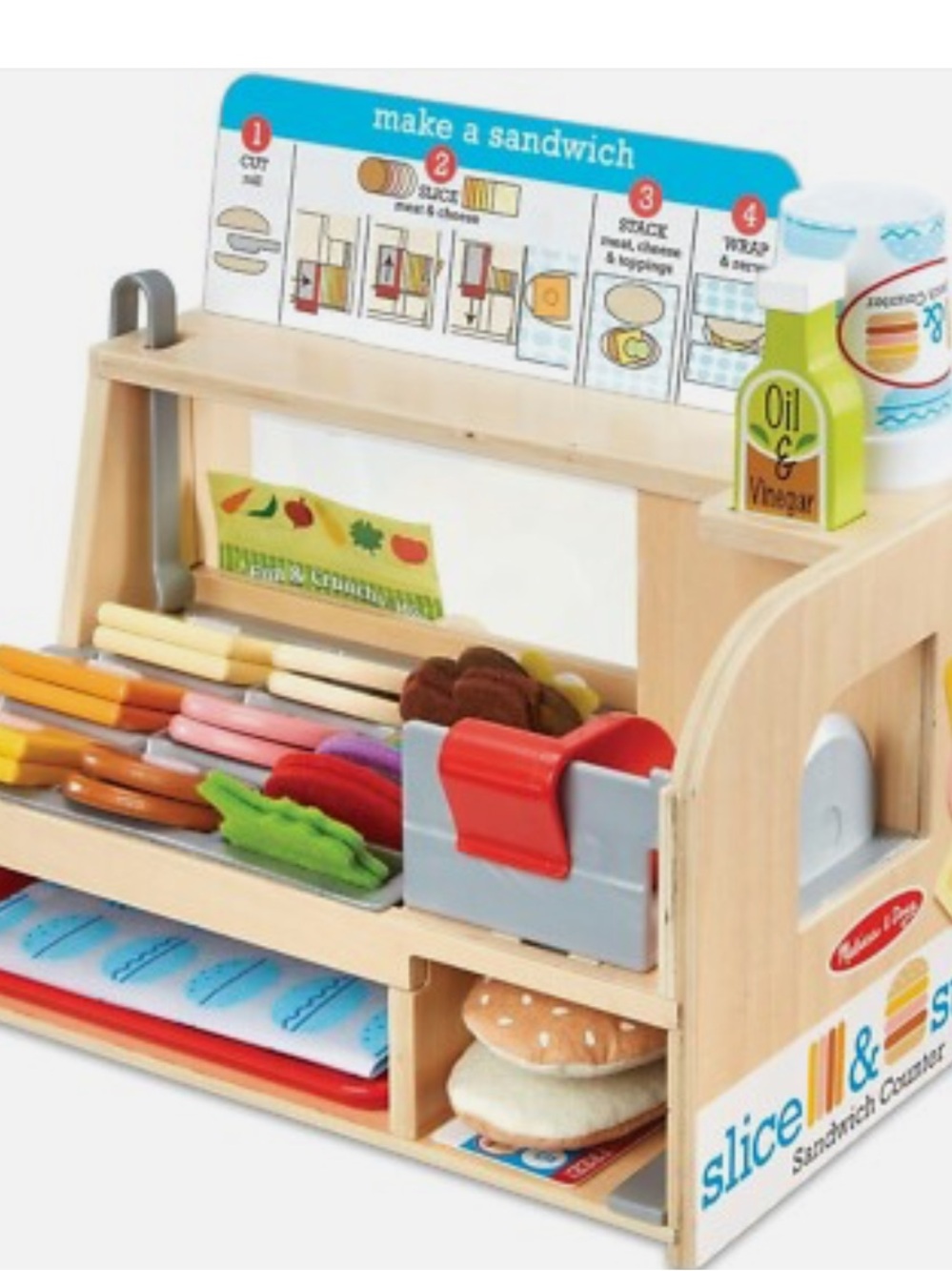 Melissa & Doug Wooden Slice & Stack Sandwich Set - Multicolor